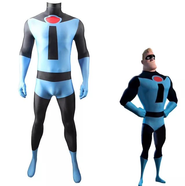Mr. Incredible Blue Suit Robert Bob Parr Cosplay Costume Adults Kids The Incredibles In Stock