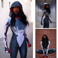 Spiderman Venom Symbiote Miles Morales Woman Cosplay Costume