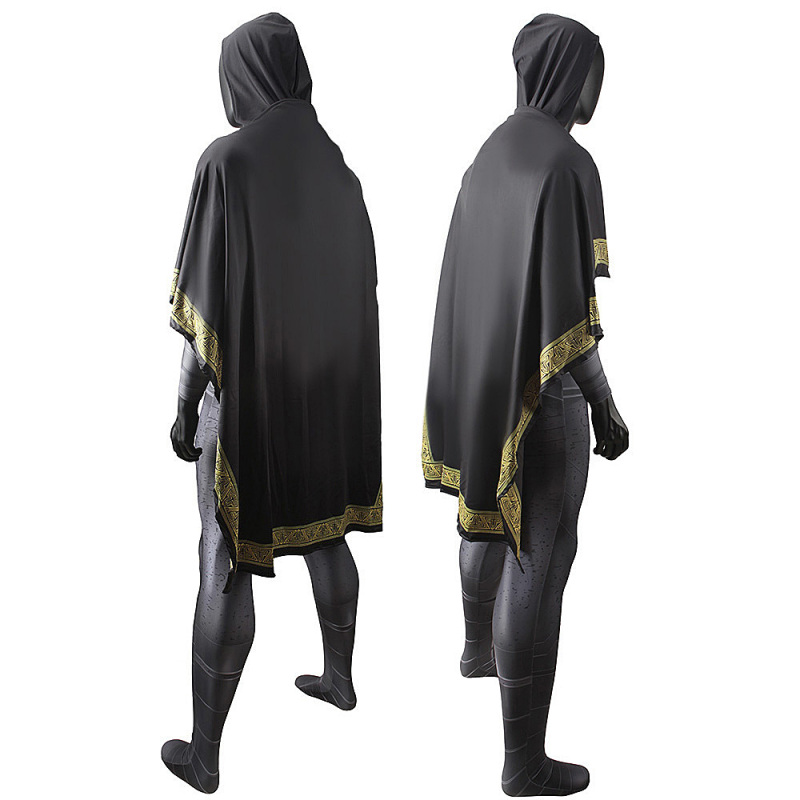 DC Black Adam Costume Men Teth Adam Cloak Jumpsuit