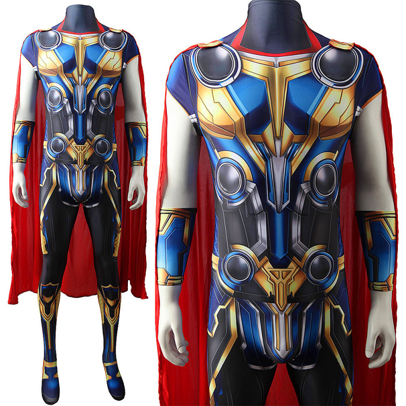 Thor Cosplay Costume Thor 4: Love and Thunder Jumpsuit Cape