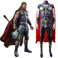 Thor Cosplay Costume Thor 4: Love and Thunder Jumpsuit Cape