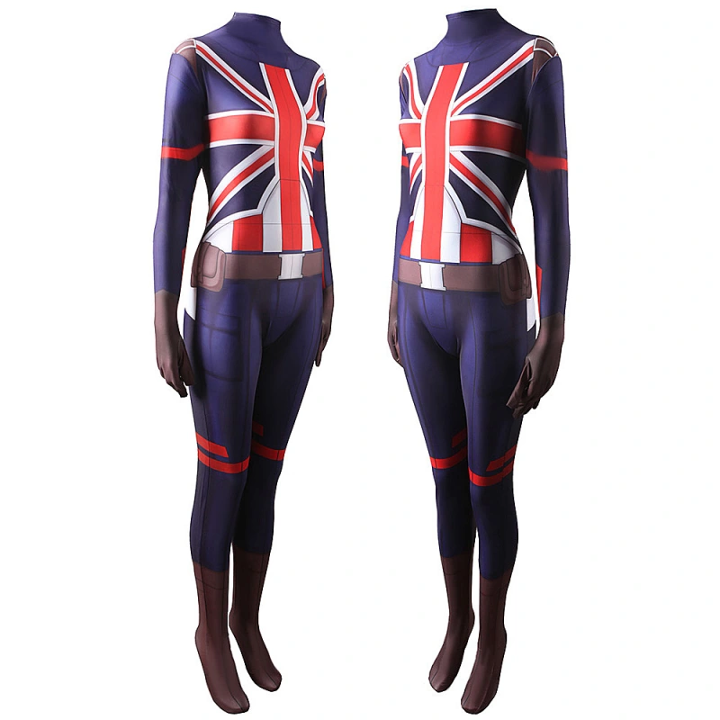 What If  Peggy Carter Captain Britain Cosplay Costume Jumpsuit