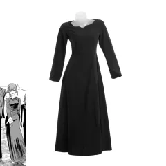 Anime Chainsaw Man Makima Black Long Cosplay Dress