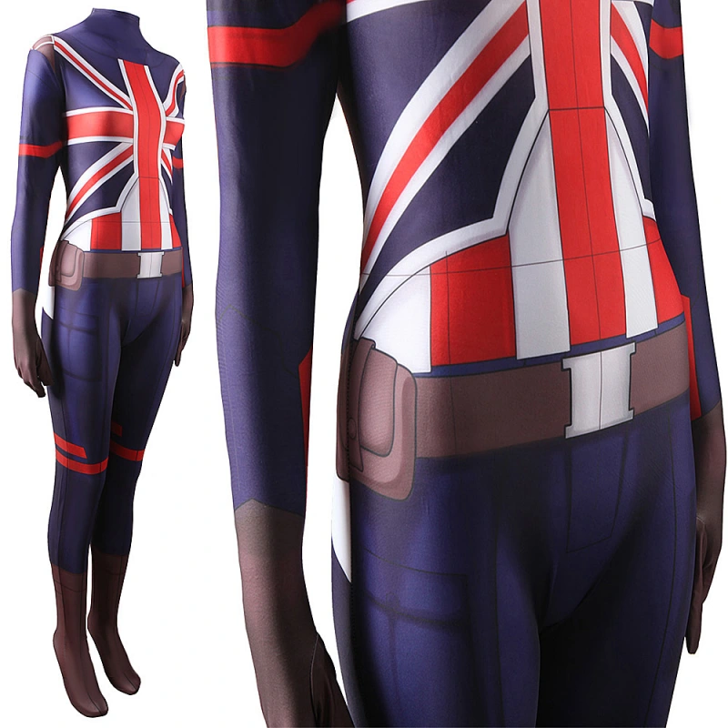 What If  Peggy Carter Captain Britain Cosplay Costume Jumpsuit