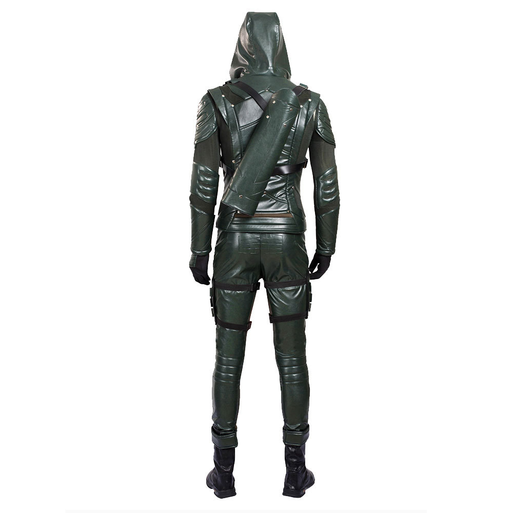 DC Comic Green Arrow Season 5 Oliver Queen Arrow Cosplay Costume With Boots Takerlama