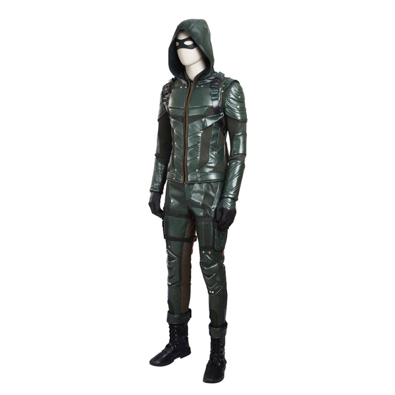 DC Comic Green Arrow Season 5 Oliver Queen Arrow Cosplay Costume With Boots Takerlama