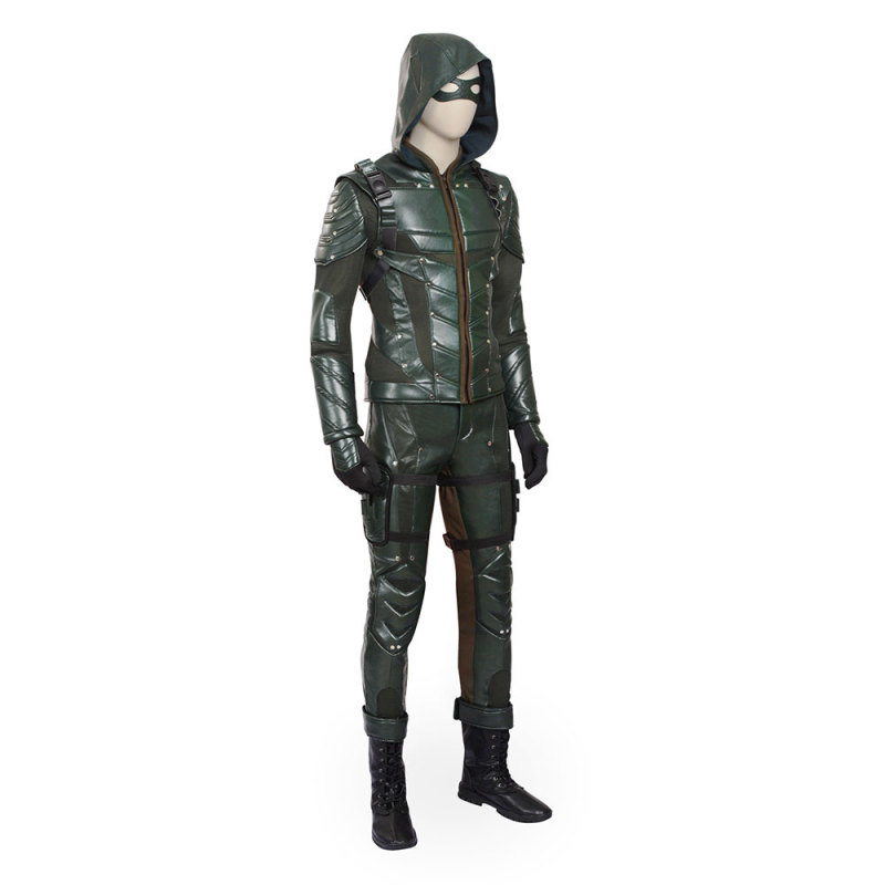 DC Comic Green Arrow Season 5 Oliver Queen Arrow Cosplay Costume With Boots Takerlama