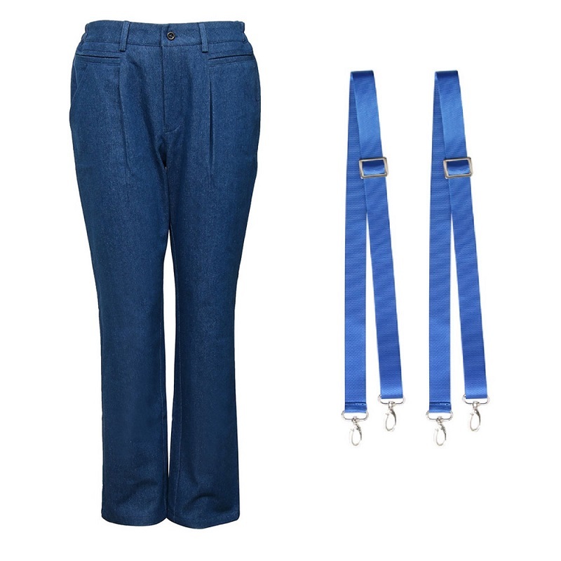 ST Season 3 Eleven Cosplay Costume Adult Purple Shirt Suspender Pants In Stock-Takerlama