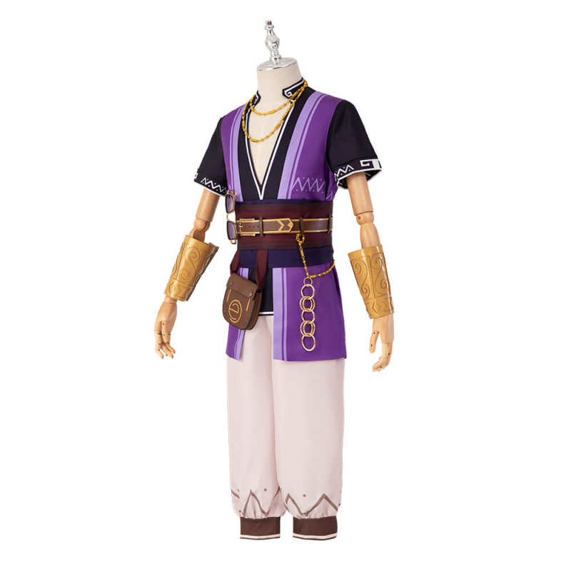Game Genshin Impact NPC Liben Purple Cosplay Costume In Stock Takerlama