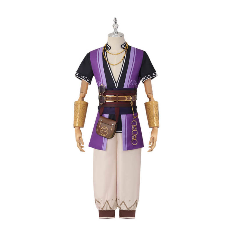 Game Genshin Impact NPC Liben Purple Cosplay Costume In Stock Takerlama