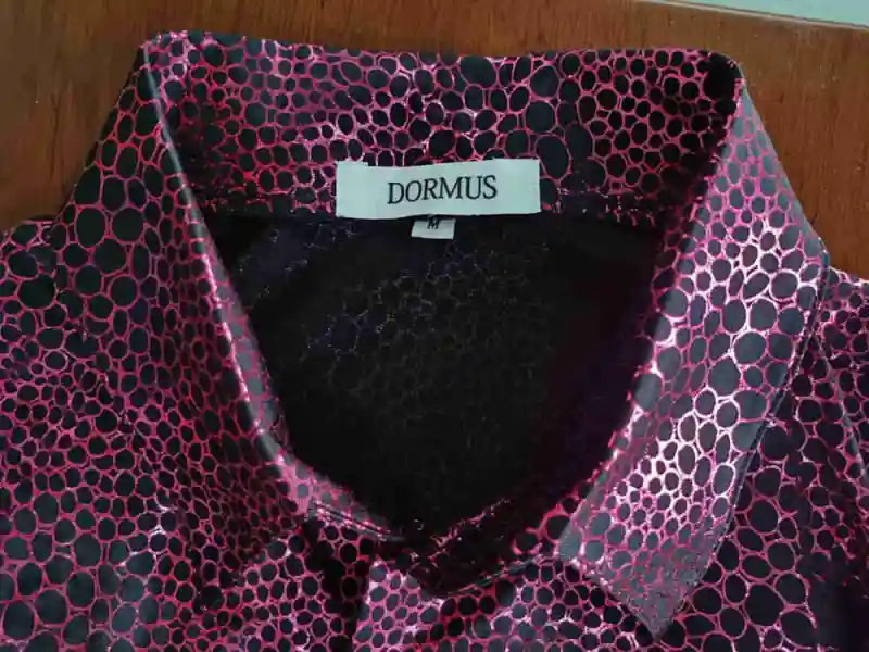 DORMUS 70s Disco SnakeSkin Shirt Men Printed Night Club Wear In Stock Takerlama