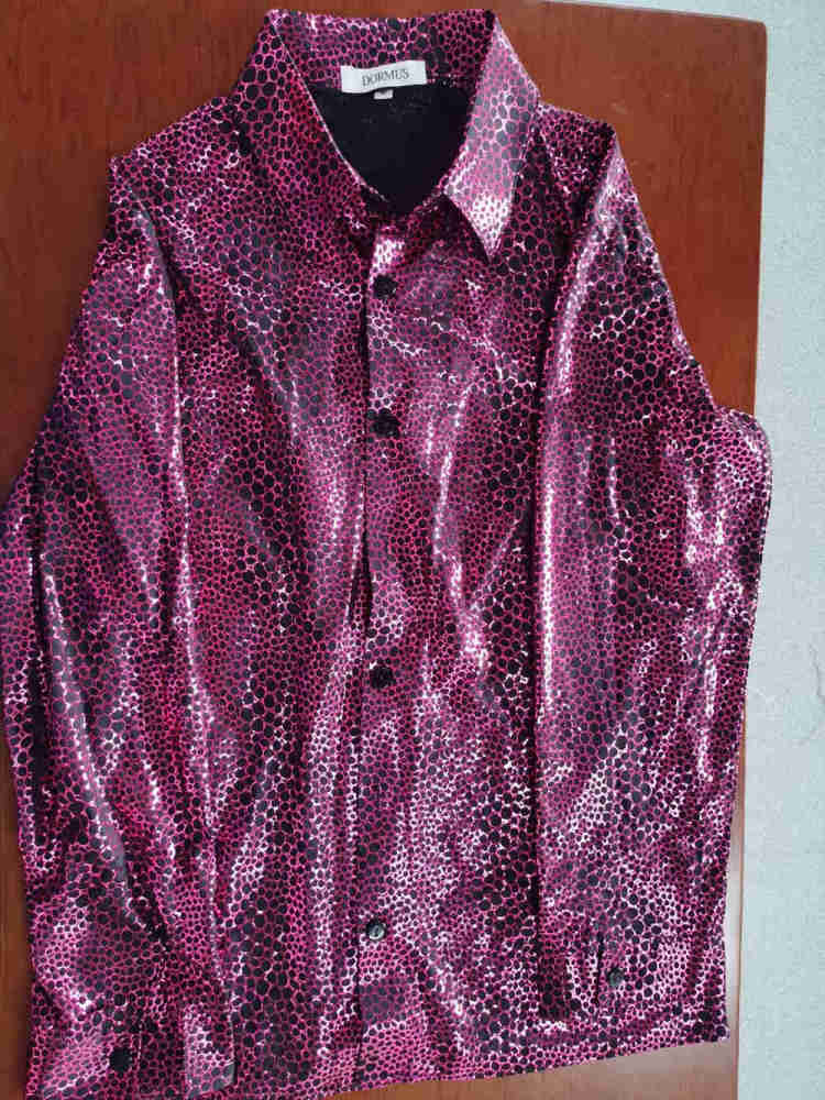 DORMUS 70s Disco SnakeSkin Shirt Men Printed Night Club Wear In Stock Takerlama