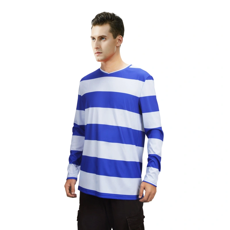 Josh Blue Striped Shirt Blue's Clues & You Cosplay Costume In Stock-Takerlama