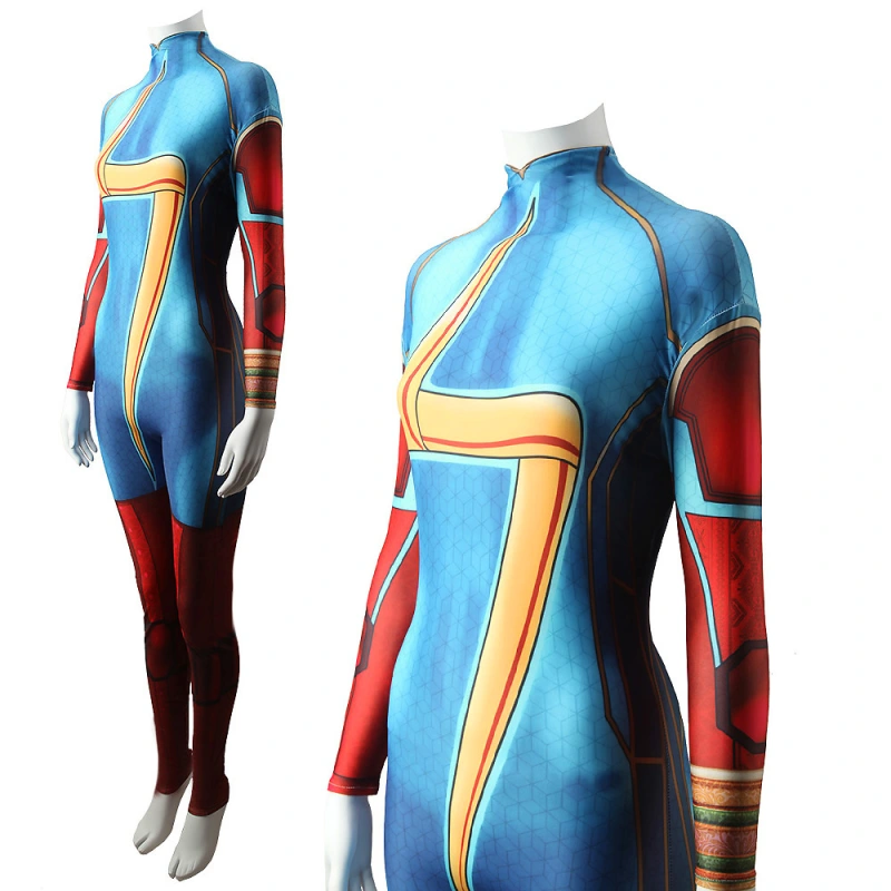 Ms. Marvel Costume Kamala Khan Cosplay Jumpsuit Adults Kids Takerlama