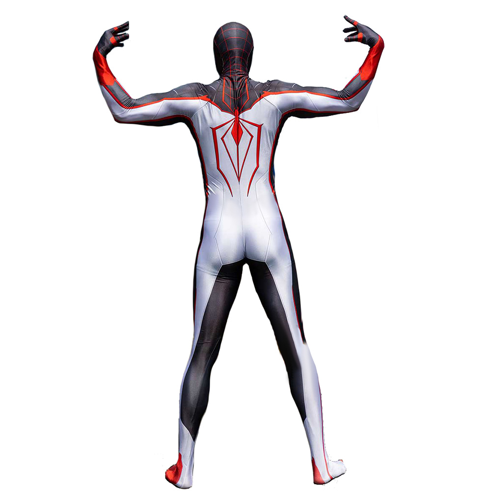 Marvel's Spider-Man Miles Morales Superhero Cosplay Costume White PS5 TRACK Suit Takerlama