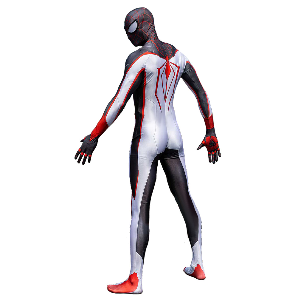 Marvel's Spider-Man Miles Morales Superhero Cosplay Costume White PS5 TRACK Suit Takerlama