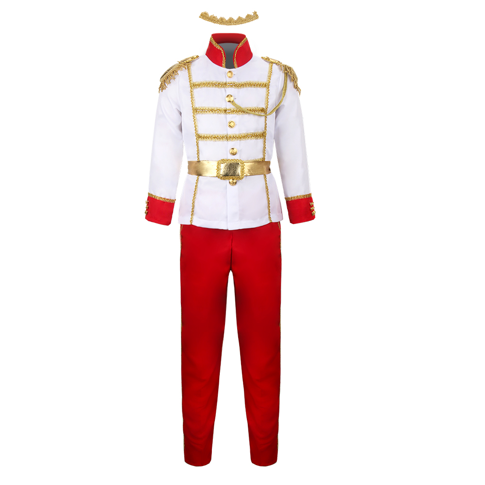 Kids Medieval Royal Prince Charming Costume Halloween Uniform Gift-Takerlama