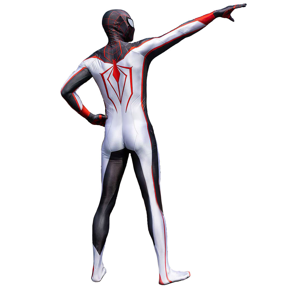 Marvel's Spider-Man Miles Morales Superhero Cosplay Costume White PS5 TRACK Suit Takerlama