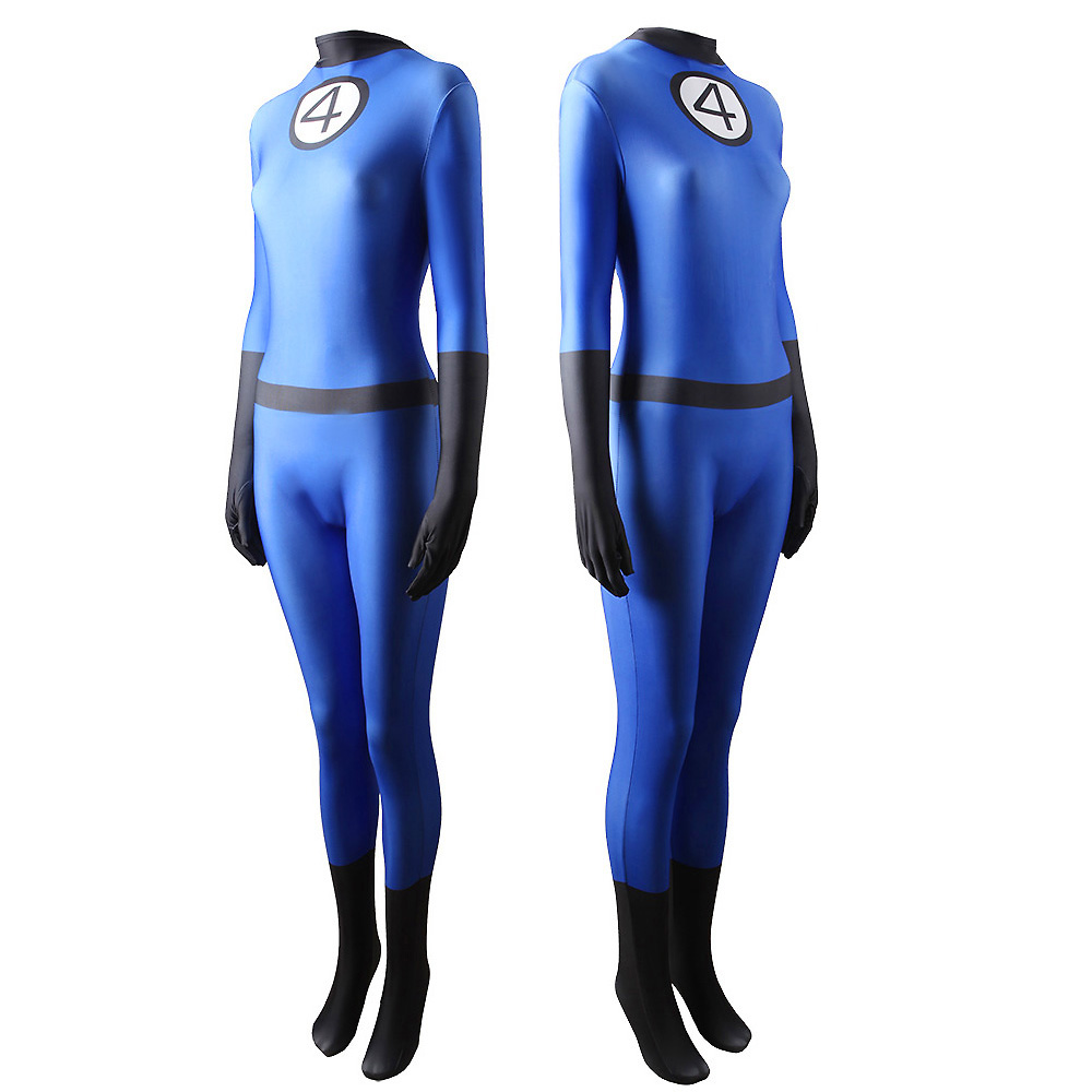 Fantastic Four Cosplay Costume Marvel Superhero Halloween Jumpsuit Takerlama