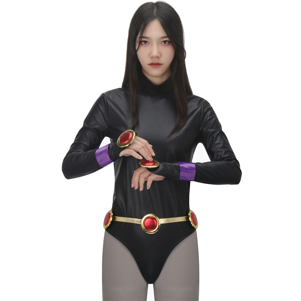 DC Teen Titans Raven Costume Women Halloween Superhero Cosplay Cloak Takerlama