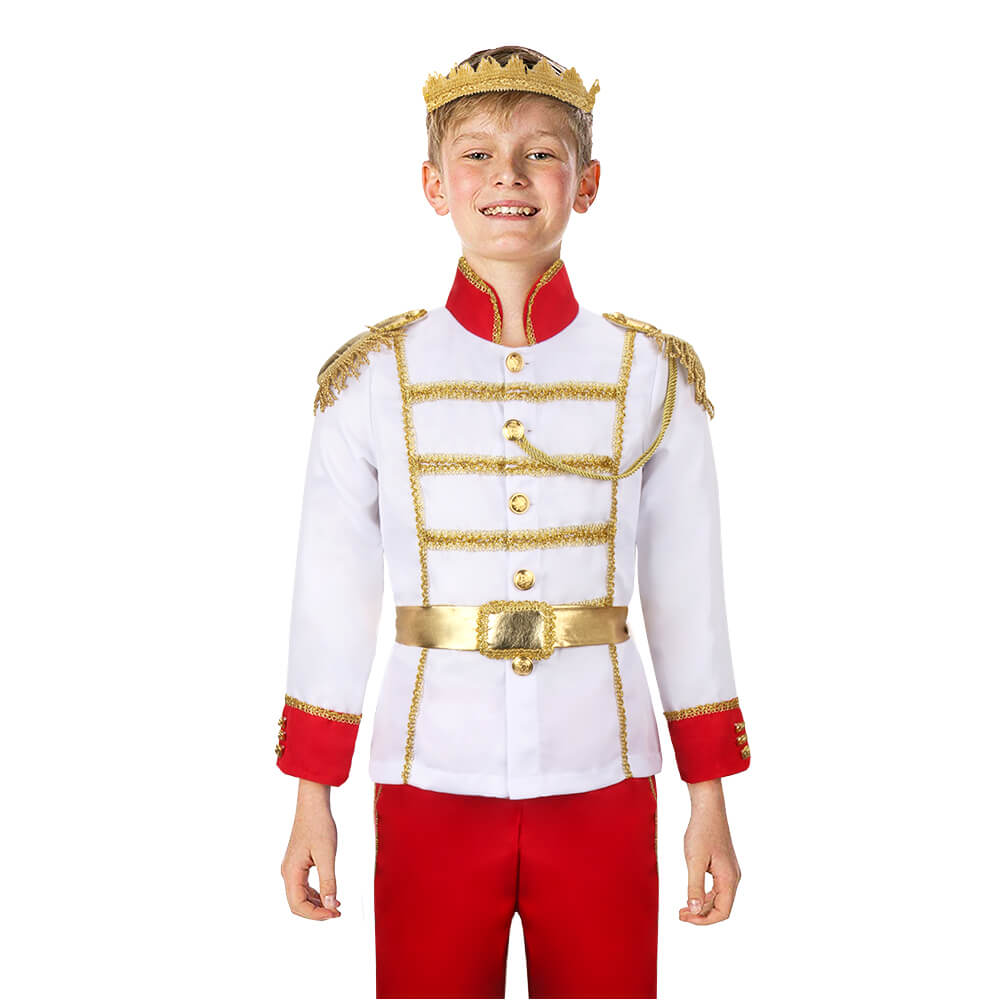 Kids Medieval Royal Prince Charming Costume Halloween Uniform Gift-Takerlama