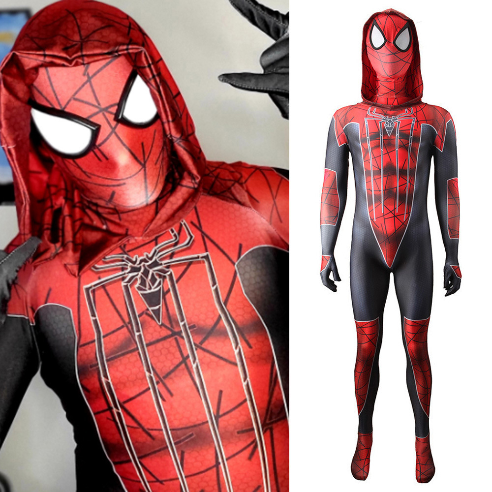 The Amazing Spiderman Costume Mask Superhero Cosplay Jumpsuit Bodysuit Kids Men-Takerlama