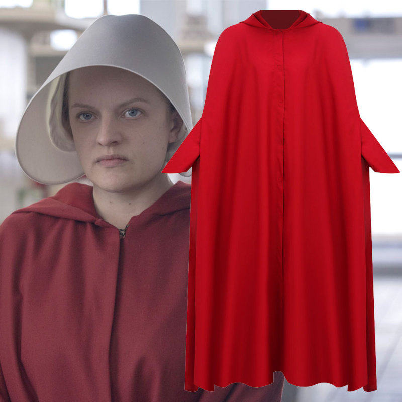 The Handmaid's Tale Offred Halloween Costume Season 5 Cosplay Cloak with Hat In Stock-Takerlama