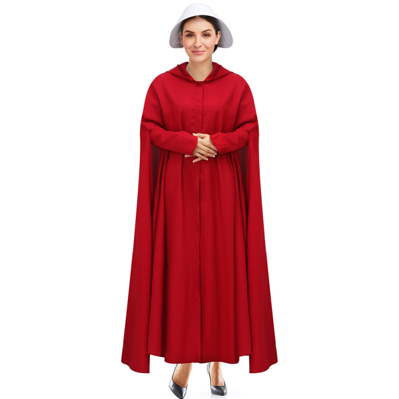 The Handmaid's Tale Offred Halloween Costume Season 5 Cosplay Cloak with Hat In Stock-Takerlama