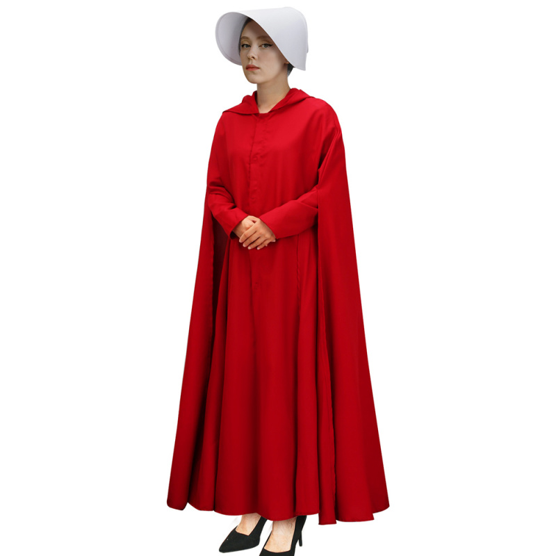 The Handmaid's Tale Offred Halloween Costume Season 5 Cosplay Cloak with Hat In Stock-Takerlama
