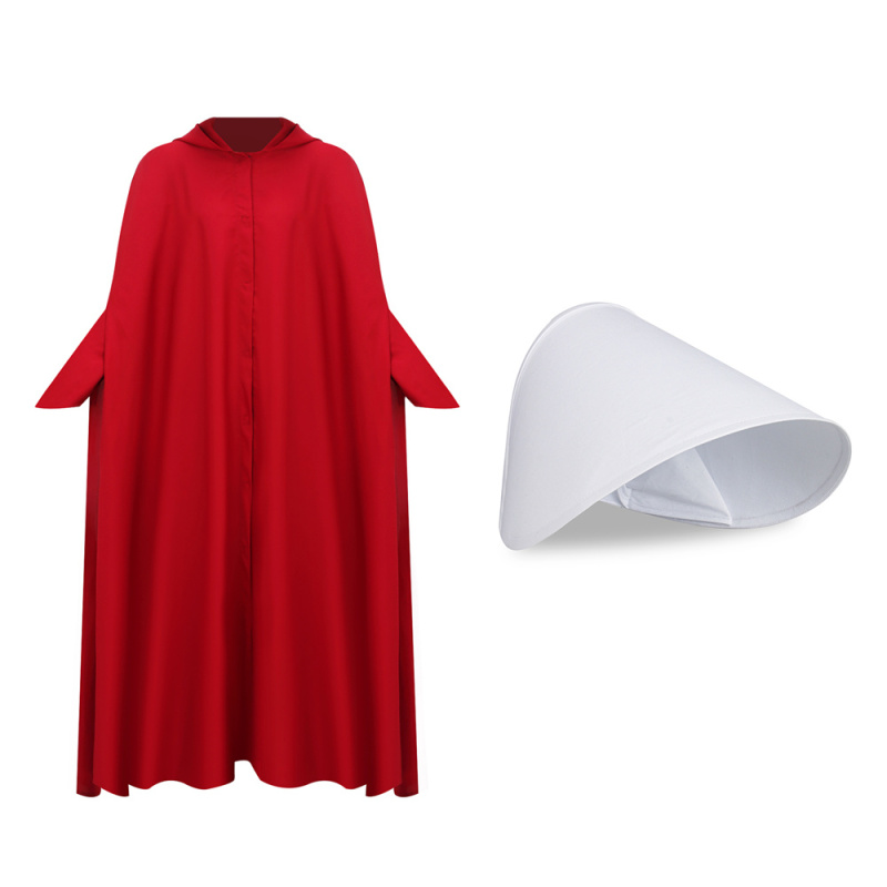 The Handmaid's Tale Offred Halloween Costume Season 5 Cosplay Cloak with Hat In Stock-Takerlama
