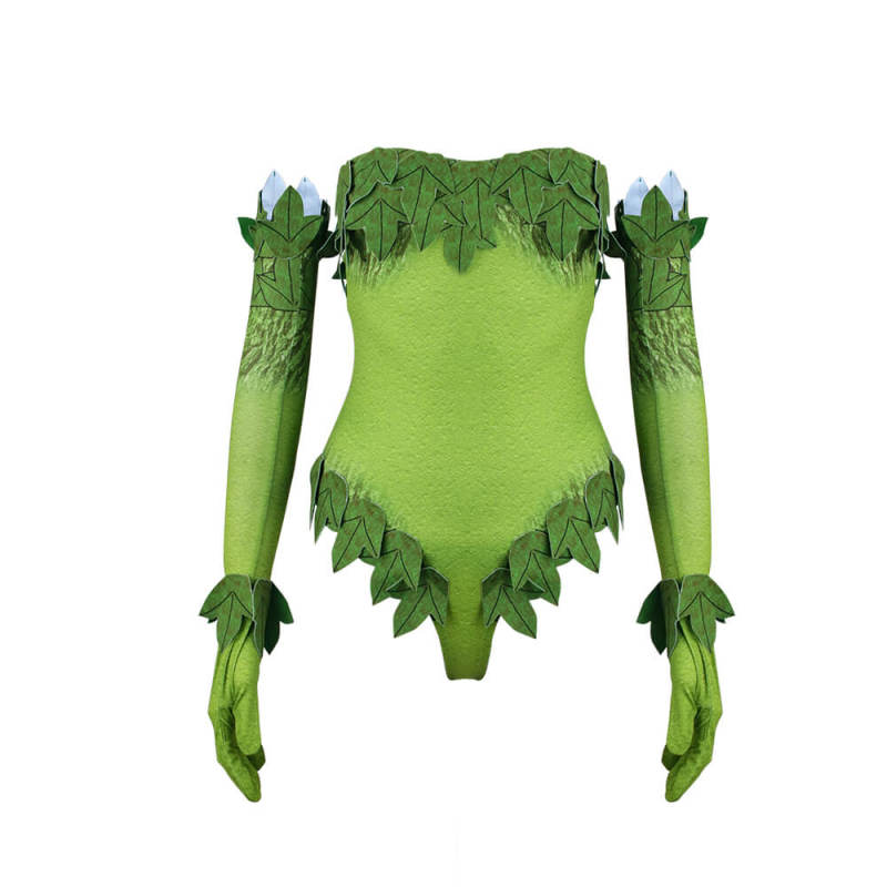 Poison Ivy Halloween Costume DC Villains Green Cosplay Jumpsuit Gloves (Ready To Ship)