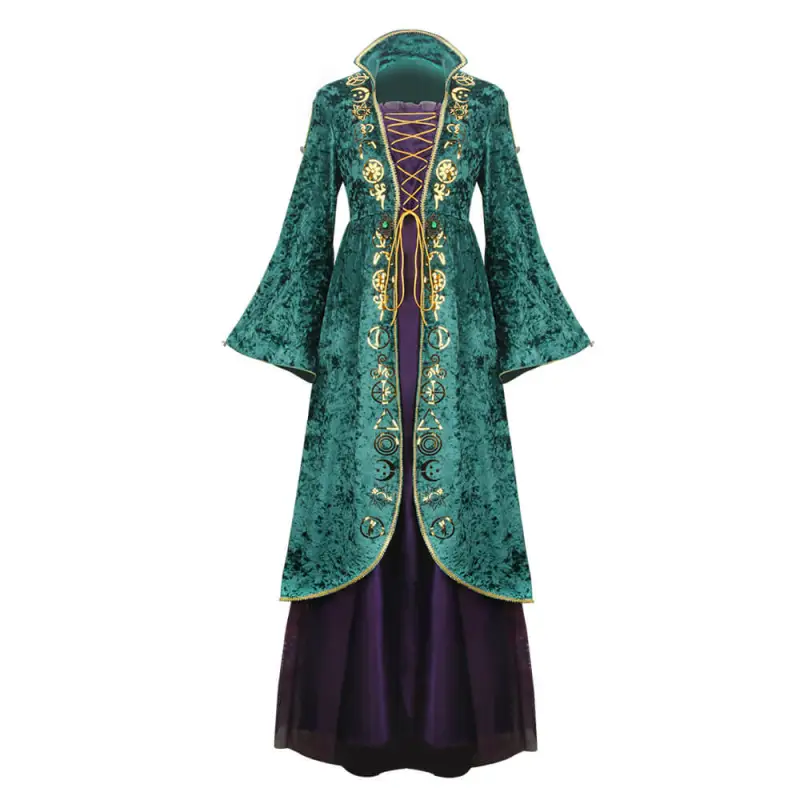 Hocus Pocus Halloween Costume Winifred Sanderson Cosplay Dress（In Stock）