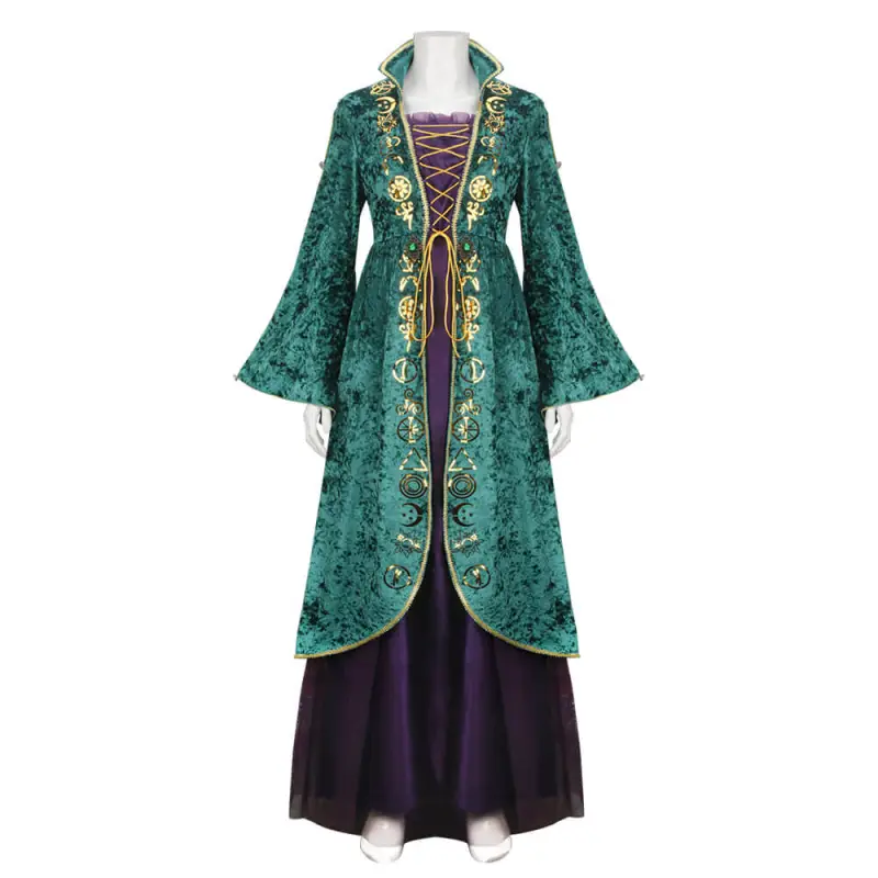Hocus Pocus Halloween Costume Winifred Sanderson Cosplay Dress（In Stock）