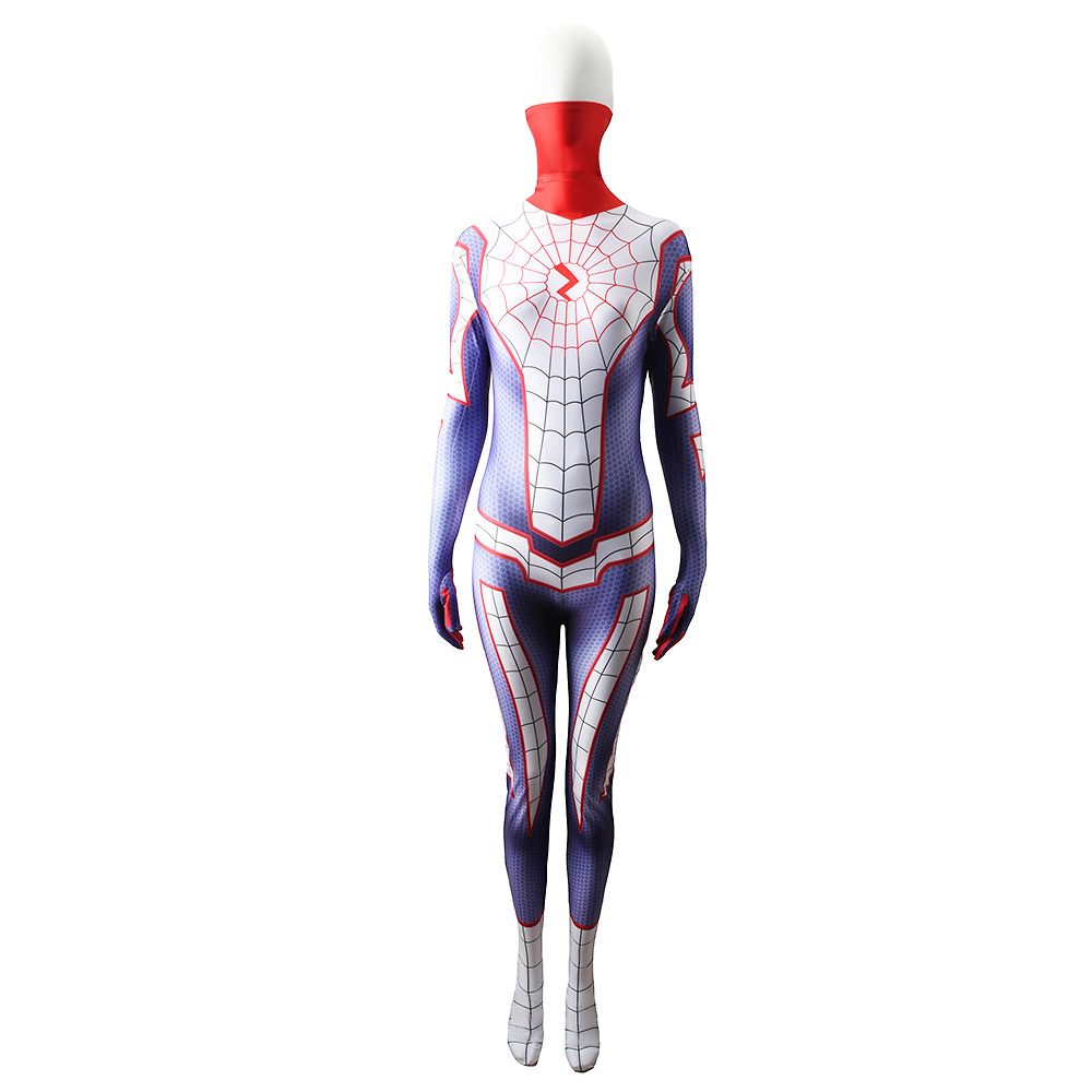 Cindy Moon Silk Cosplay Costume Spider Woman Jumpsuit for Adults Kids