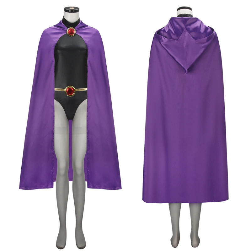 DC Teen Titans Raven Costume Women Halloween Superhero Cosplay Cloak  In Stock Takerlama