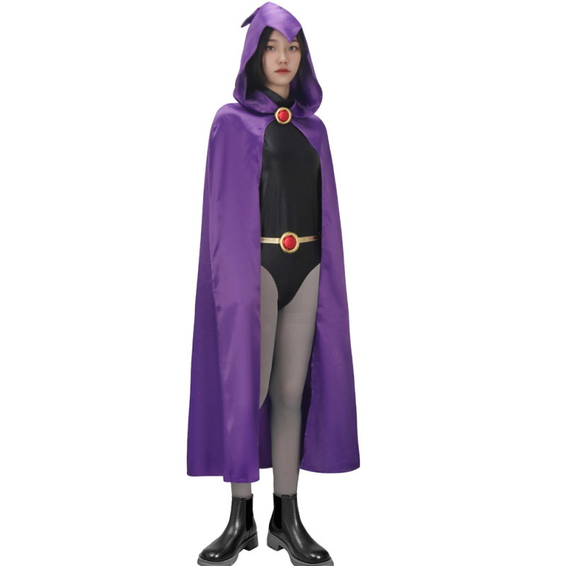 DC Teen Titans Raven Costume Women Halloween Superhero Cosplay Cloak  In Stock Takerlama