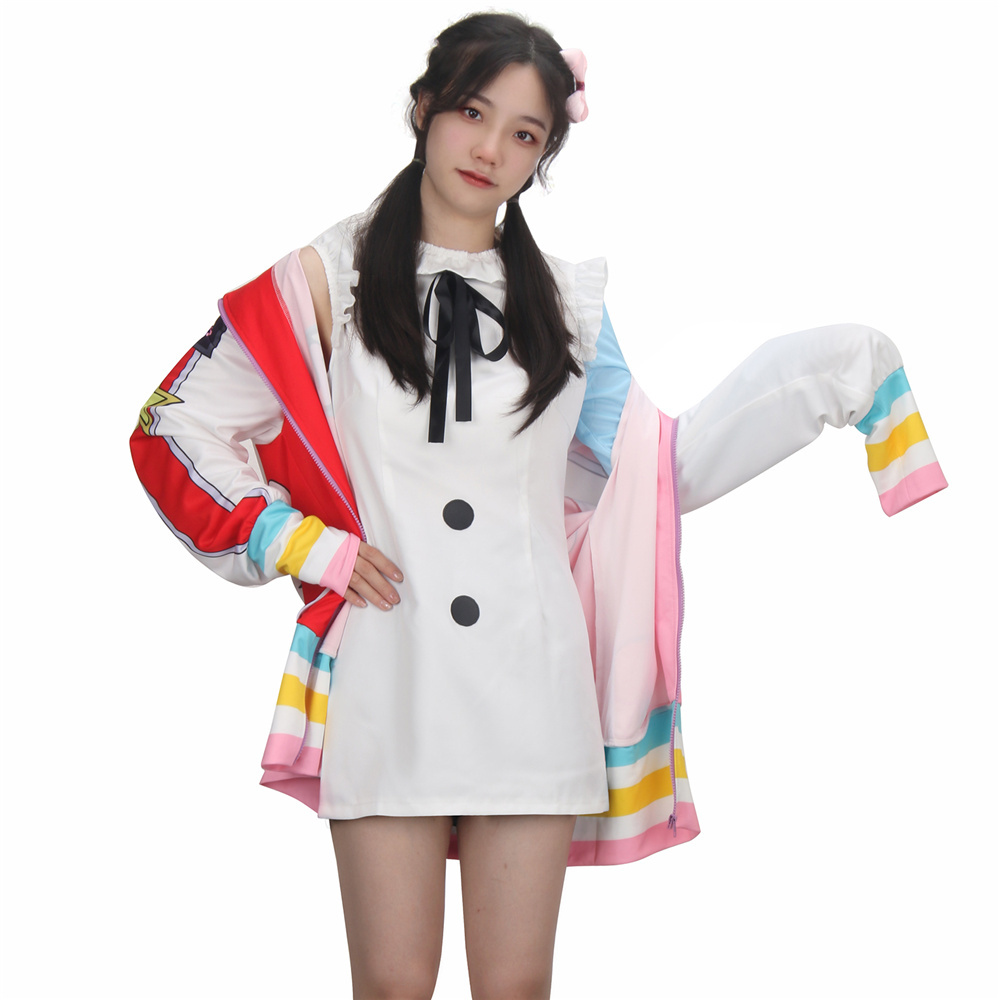 Uta Cosplay Costume One Piece Film Red Pink Halloween Coat Dress