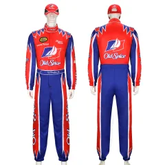 Cal Naughton Jr Jumpsuit Cap Red Old Spice John C Reilly Racing Suit Talladega Nights the Ballad of Ricky Bobby Cosplay Costume（Ready To Ship）
