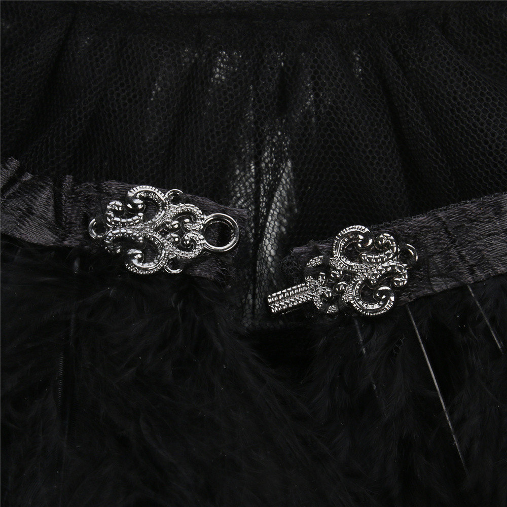 Evil Queen Witch Halloween Costume Super Villain Cosplay Cloak Steampunk Feather Collar Cape（Ready To Ship）Takerlama