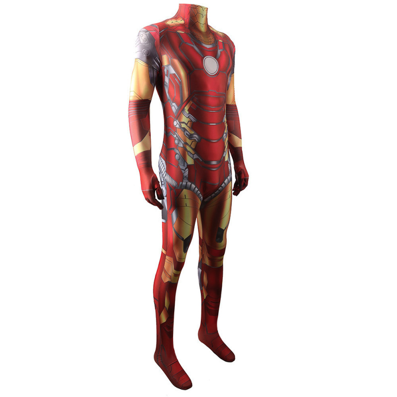 Iron Man Costume Tony Stark Jumpsuit Adults Kids