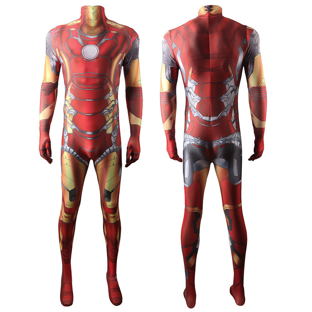Iron Man Costume Tony Stark Jumpsuit Adults Kids