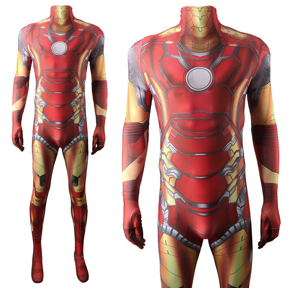 Iron Man Costume Tony Stark Jumpsuit Adults Kids