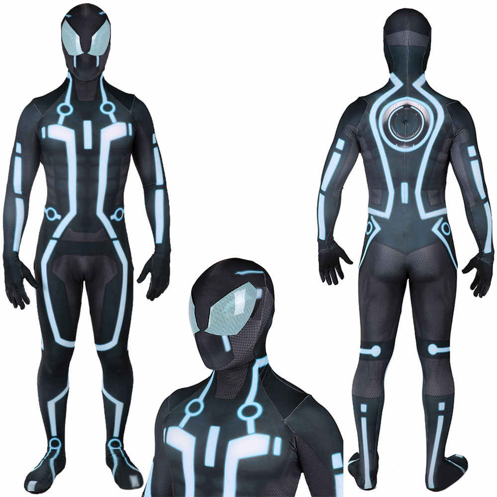 Movie Tron Legacy Sam Flynn Halloween Costume Cosplay Jumpsuit Takerlama