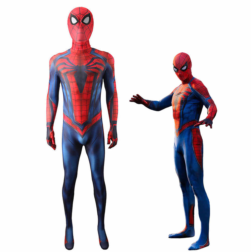 PS4 Spider-Man Advanced Suit Peter Parker Halloween Superhero Cosplay Costume Takerlama