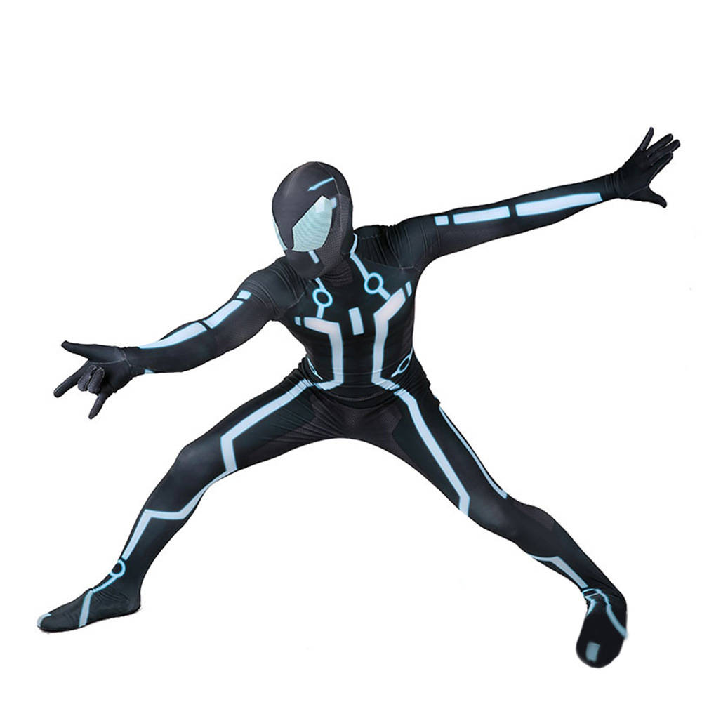 Movie Tron Legacy Sam Flynn Halloween Costume Cosplay Jumpsuit Takerlama