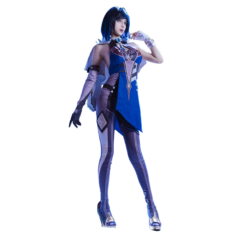 Game Genshin Impact Yelan Halloween Cosplay Costume Outfits-Takerlama