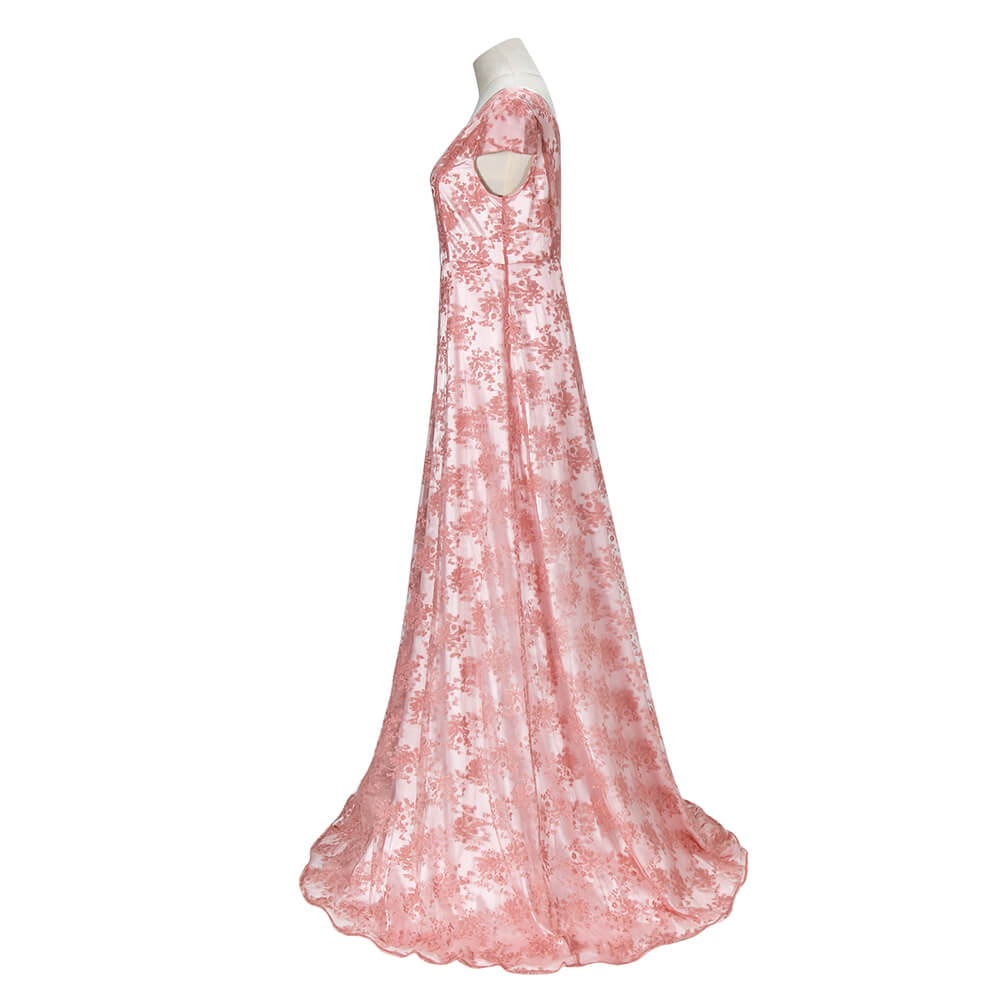 Edwina Sharma Costume Bridgerton Season 2 Pink Cosplay Dress Takerlama