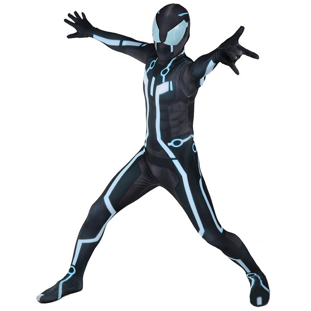 Movie Tron Legacy Sam Flynn Halloween Costume Cosplay Jumpsuit Takerlama