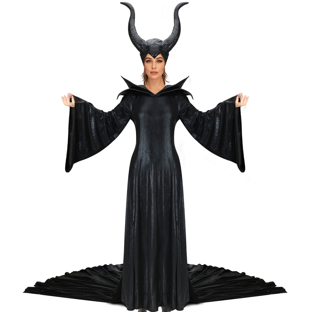 Maleficent 2 Black Cosplay Dress Mistress of Evil Angelina Jolie Halloween Costume-Takerlama