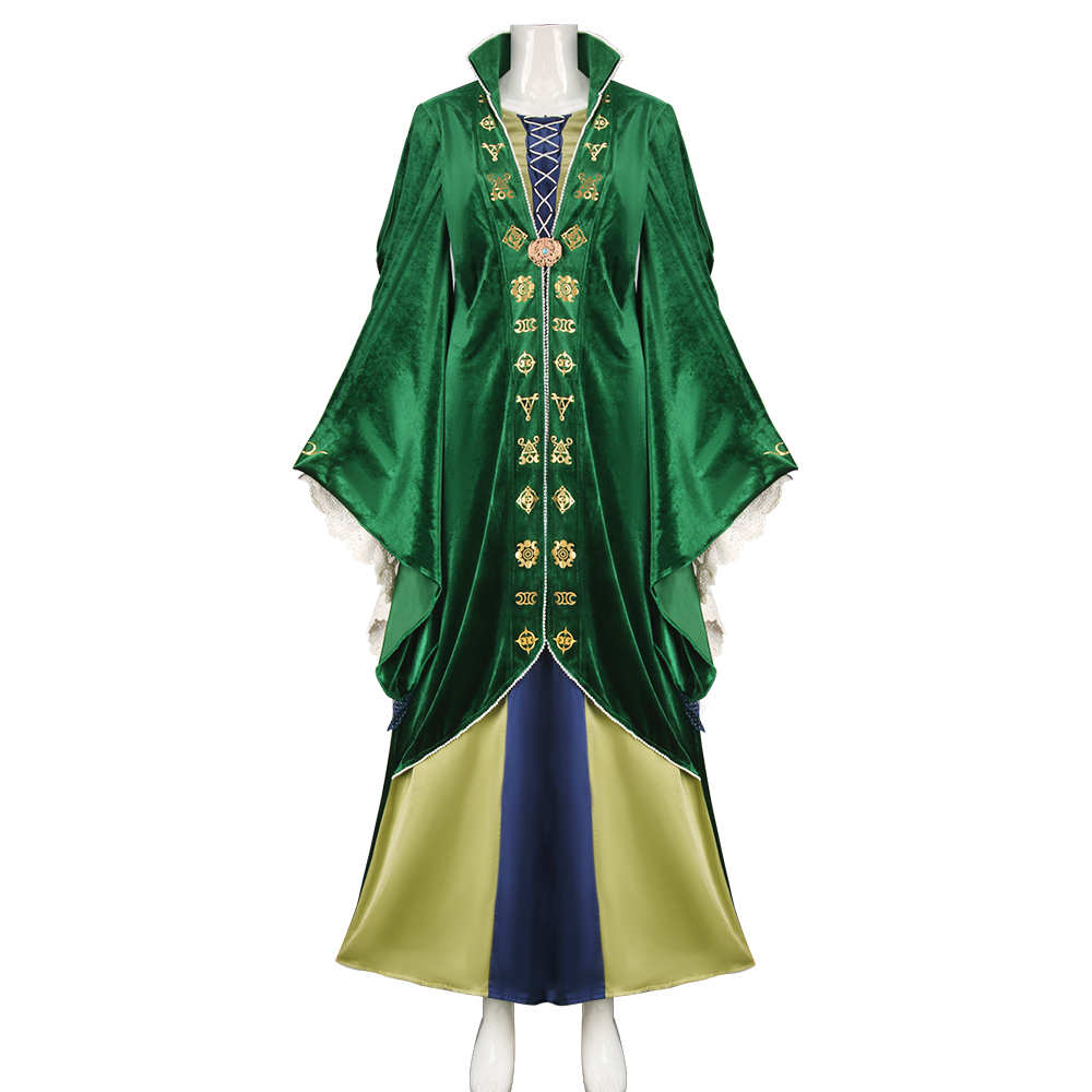 Movie Hocus Pocus Halloween Fancy Dress  Winifred Sanderson Cosplay Costume-Takerlama